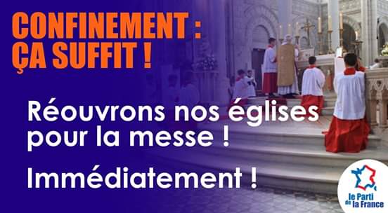 le PdF pour la réouverture des églises.