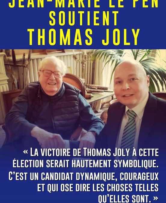 Législative dans l’Oise : soutien de Jean-Marie Le Pen a Thomas Joly.