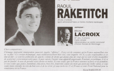 Raoul Raketitch, un militant de grande valeur de la cause nationale nous a quittés