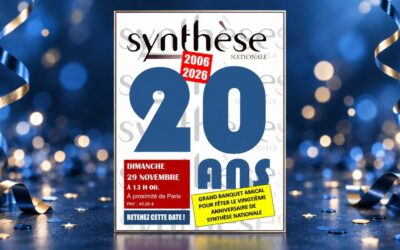 Synthèse Nationale fête ses 20 ans le 29 novembre !