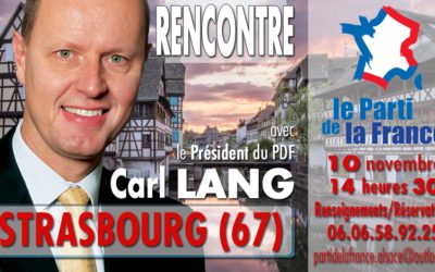 Carl Lang à Strasbourg samedi 10 novembre