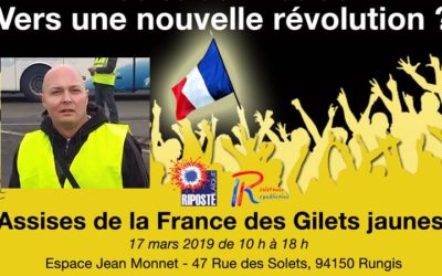 Thomas Joly interviendra lors des Assises de la France des Gilets Jaunes dimanche 17 mars à Rungis