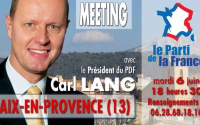 Carl Lang à Aix en Provence mardi 6 juin