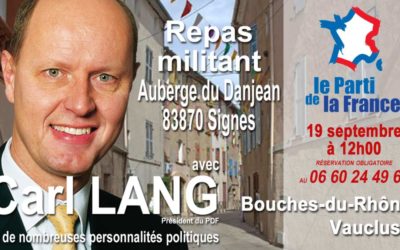 Carl Lang en Provence le 19 septembre !