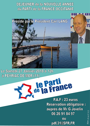 Déjeuner patriotique avec Carl Lang le 27 janvier dans l’Aude
