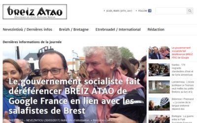 Le gouvernement socialiste fait déréférencer le site Breiz Atao de Google France sur pression des salafistes de Brest