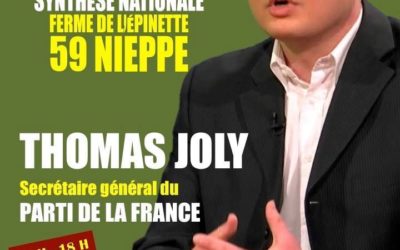 Thomas Joly dimanche 21 mai à Nieppe (59) de la journée régionale de Synthèse Nationale